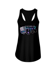 In this house we support blue line Ladies Flowy Tank tile