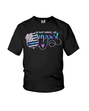 In this house we support blue line Youth T-Shirt tile