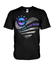 Let that beat drop V-Neck T-Shirt tile