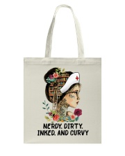 Nerdy dirty inked and curvy Tote Bag tile