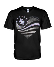 In my heart Independence day V-Neck T-Shirt tile