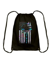 back the blue Drawstring Bag tile
