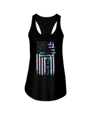 back the blue Ladies Flowy Tank tile