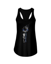 Back the blue sunflower Ladies Flowy Tank tile