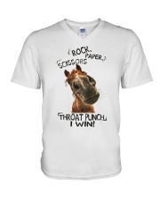 Rock paper scissors V-Neck T-Shirt tile