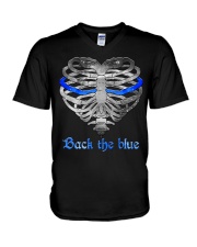 Blue lives matter V-Neck T-Shirt tile