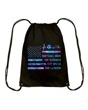 Softball mom Independence day Drawstring Bag tile
