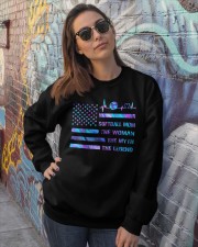 Softball mom Independence day Crewneck Sweatshirt lifestyle-unisex-sweatshirt-front-3