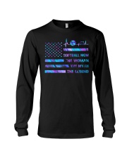Softball mom Independence day Long Sleeve Tee tile
