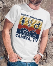 Person woman man camera Classic T-Shirt lifestyle-mens-crewneck-front-4
