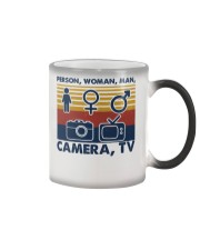 Person woman man camera Color Changing Mug tile