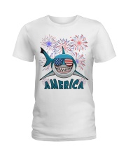 Love America Independence day Ladies T-Shirt tile