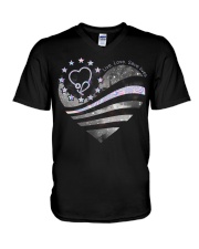 In my heart Independence day V-Neck T-Shirt tile