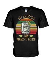 Life is good V-Neck T-Shirt tile