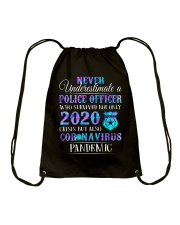 Never underestimate a police officer Drawstring Bag tile