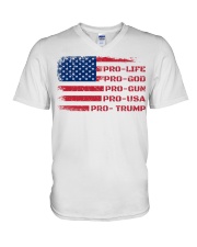 Pro-life Pro-God V-Neck T-Shirt tile