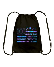 Cat dad Independence day Drawstring Bag tile