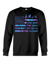 Cat dad Independence day Crewneck Sweatshirt front