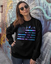 Cat dad Independence day Crewneck Sweatshirt lifestyle-unisex-sweatshirt-front-3
