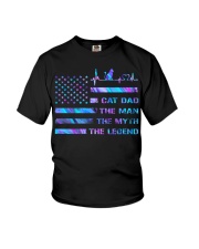 Cat dad Independence day Youth T-Shirt tile