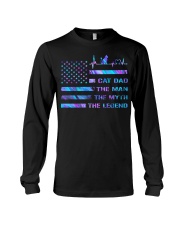 Cat dad Independence day Long Sleeve Tee tile