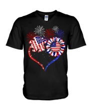 American Independence day V-Neck T-Shirt tile