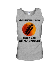 Never underestimate an old man Unisex Tank tile