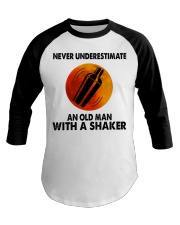 Never underestimate an old man Baseball Tee tile