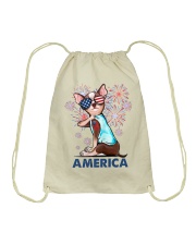 Love America Independence day Drawstring Bag tile