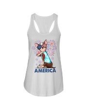Love America Independence day Ladies Flowy Tank tile