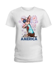Love America Independence day Ladies T-Shirt tile