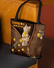 Dungeon Meowster Leather Pattern Print All-over Tote aos-all-over-tote-lifestyle-front-02