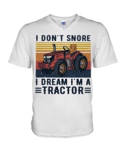 I don't snore V-Neck T-Shirt tile