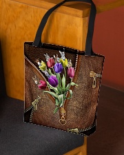 Tulips and donkey All-over Tote aos-all-over-tote-lifestyle-front-02