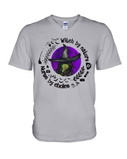 Witch by nature Halloween V-Neck T-Shirt tile