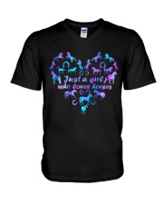Just a girl who loves horses V-Neck T-Shirt tile