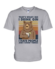 That what I do I drink Gin V-Neck T-Shirt tile