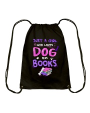 Just a girl who loves dogs books Drawstring Bag tile