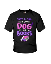Just a girl who loves dogs books Youth T-Shirt tile