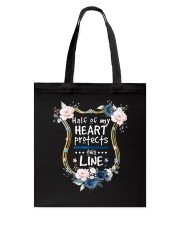 Half of my heart protects this line Tote Bag tile