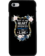 Half of my heart protects this line Phone Case tile