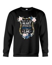 Half of my heart protects this line Crewneck Sweatshirt tile