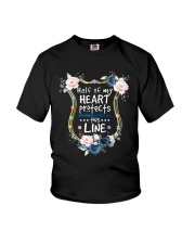 Half of my heart protects this line Youth T-Shirt tile