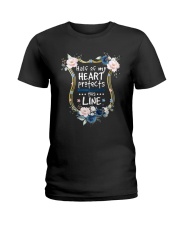 Half of my heart protects this line Ladies T-Shirt tile