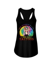 Never underestimate a girl Ladies Flowy Tank tile