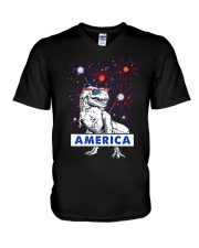 Love America Independence day V-Neck T-Shirt tile