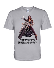 Flirty dirty inked and curvy V-Neck T-Shirt tile