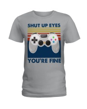 Shut up eyes Ladies T-Shirt tile