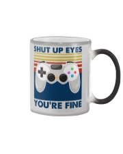 Shut up eyes Color Changing Mug tile