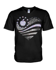In my heart Independence day V-Neck T-Shirt tile